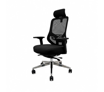 Fotel Jan Nowak AXIS Mesh Black Biurowy do 120kg Tkanina Czarny