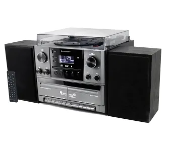 Wieża Soundmaster MCD5600SW 10W Bluetooth Radio FM DAB+ Magnetofon Gramofon Czarno-srebrny