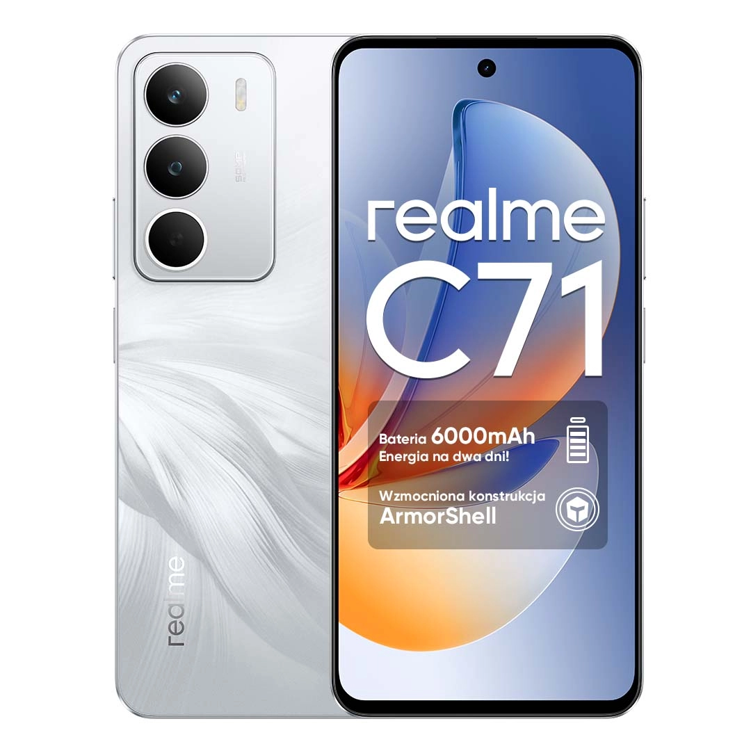 Smartfon realme C71 4/256GB Funkcje AI 6,67" 120Hz 50Mpix Biały