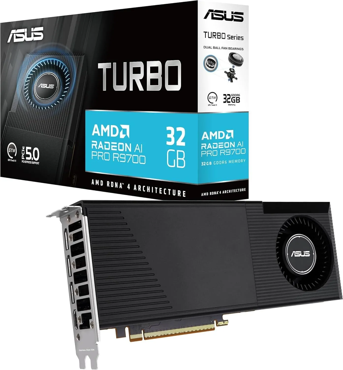 Karta graficzna ASUS Turbo Radeon AI PRO R9700 32GB GDDR6 256bit FSR