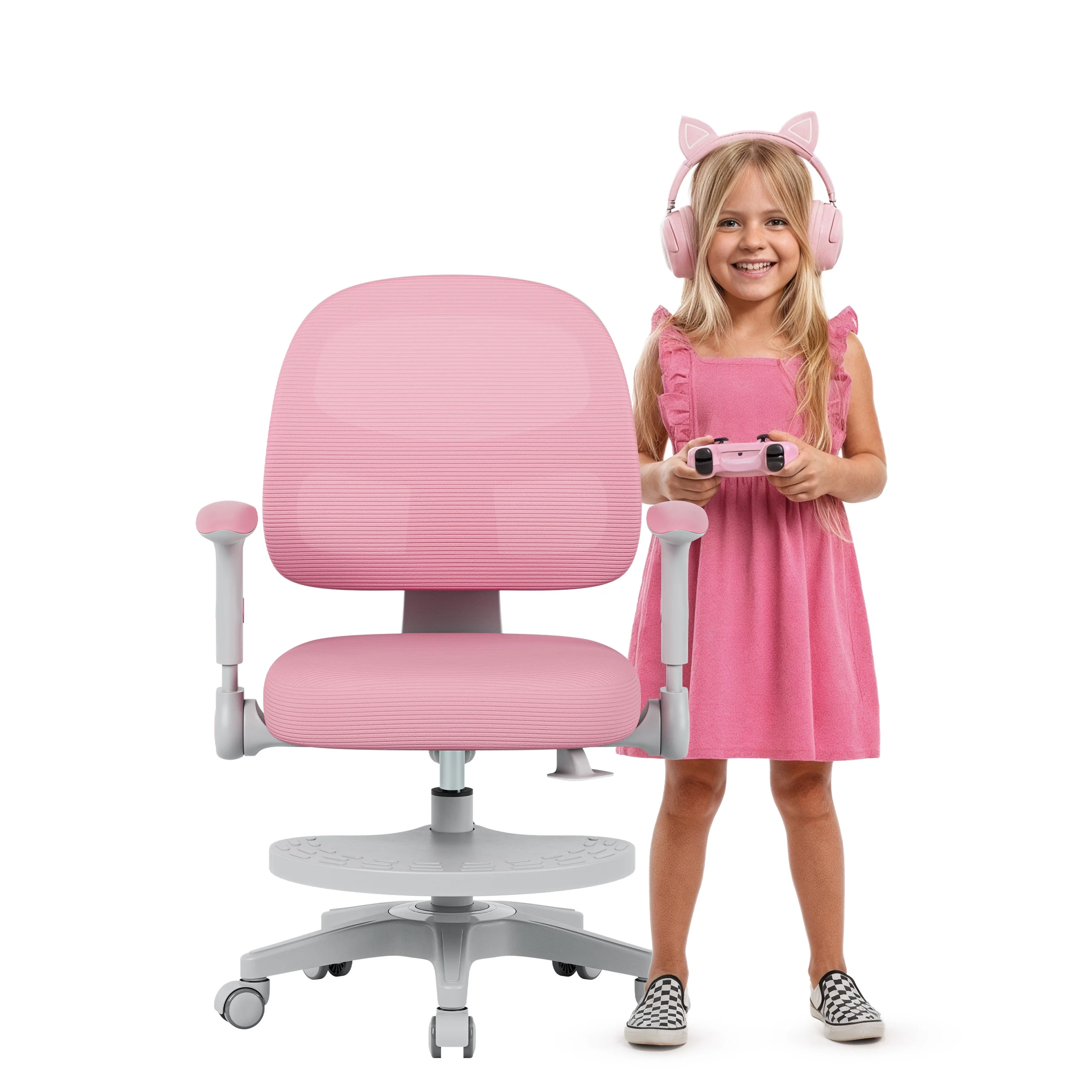 Fotel Mark Adler Junior 5.0 Pink Dla dzieci do 100kg Tkanina Różowy