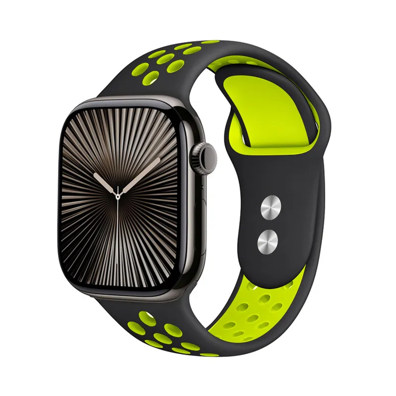 Pasek Crong Duo Sport do Apple Watch 38/40/41/42mm Czarno-Limonkowy