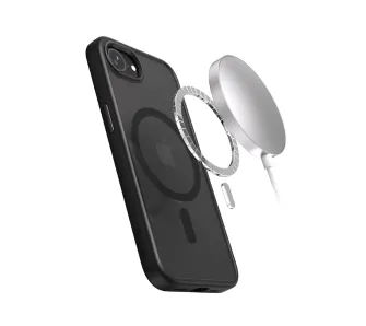 Etui Crong Hybrid Frost MAG Cover MagSafe do iPhone 17e / 16e Czarny