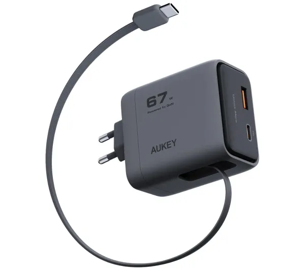 Aukey PA-C12 USB-A USB-C 67W Szary