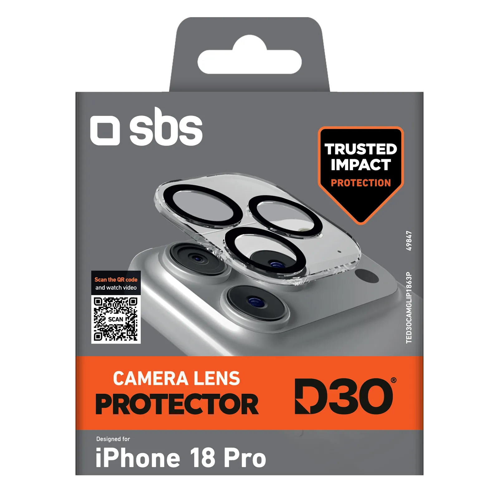 Szkło hartowane SBS D3O do iPhone 18 Pro