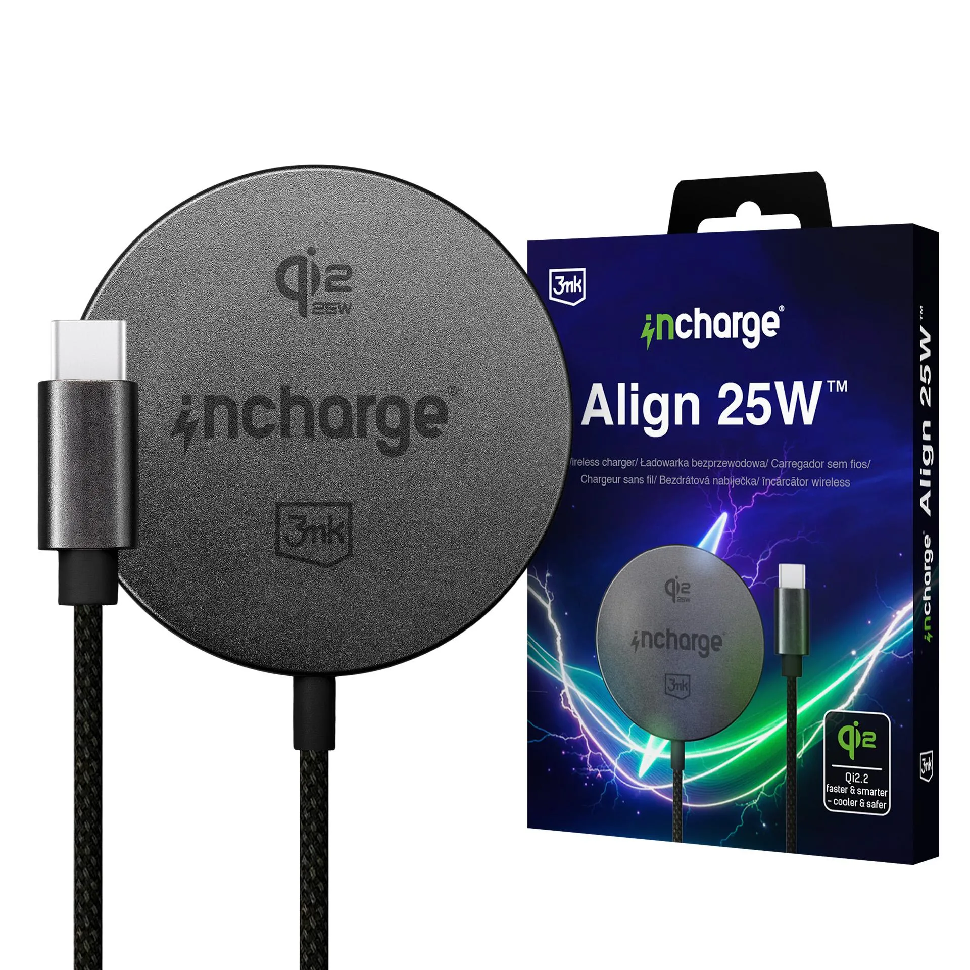 Ładowarka indukcyjna 3mk incharge Align 25W do Android Czarny