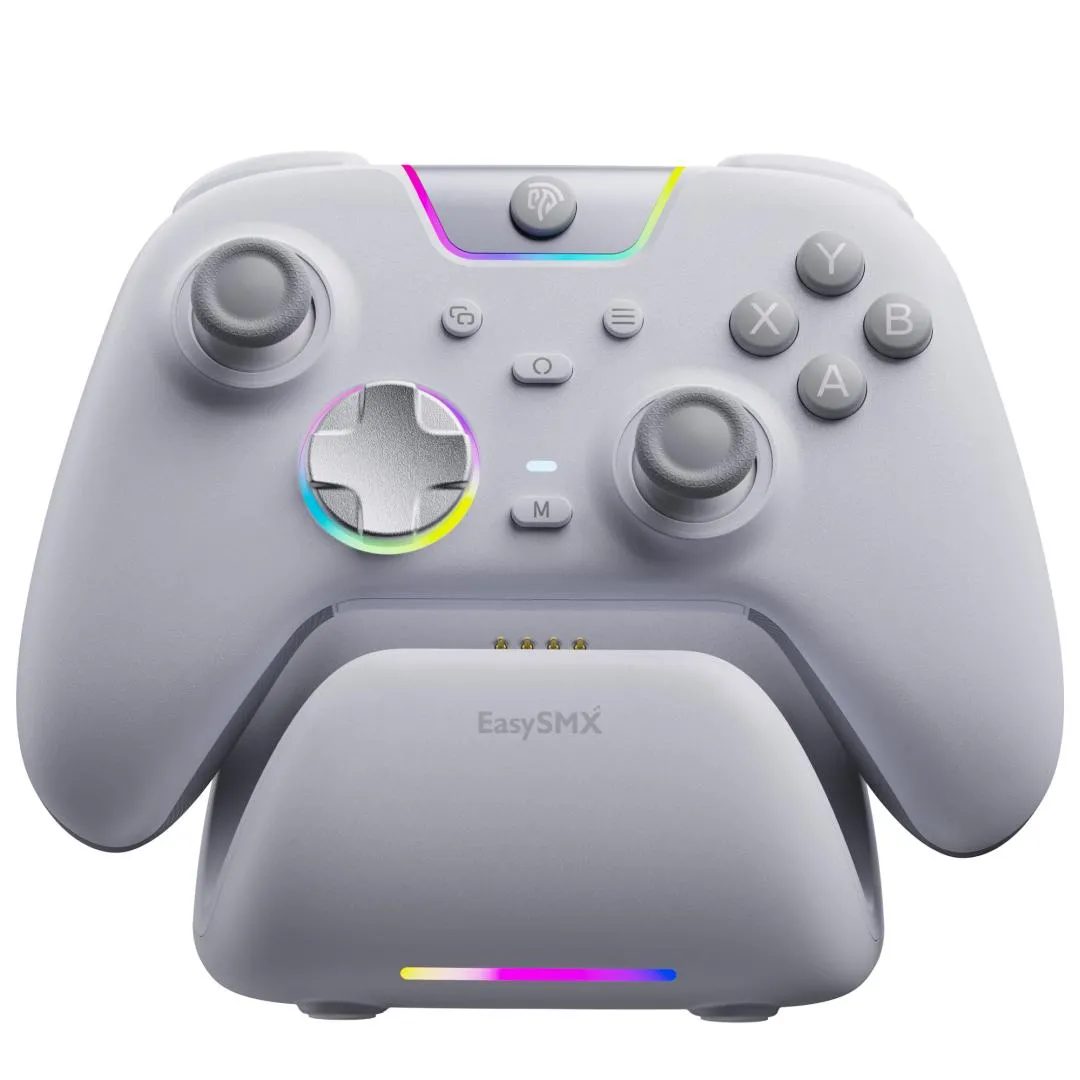 Pad EasySMX X05Pro do Nintendo Switch, PC Bezprzewodowy Biały + Stacja dokująca