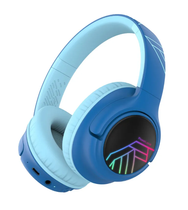 Słuchawki bezprzewodowe PowerLocus Bobo Nauszne Dla Dzieci Bluetooth 5.3 Czarno-niebieski