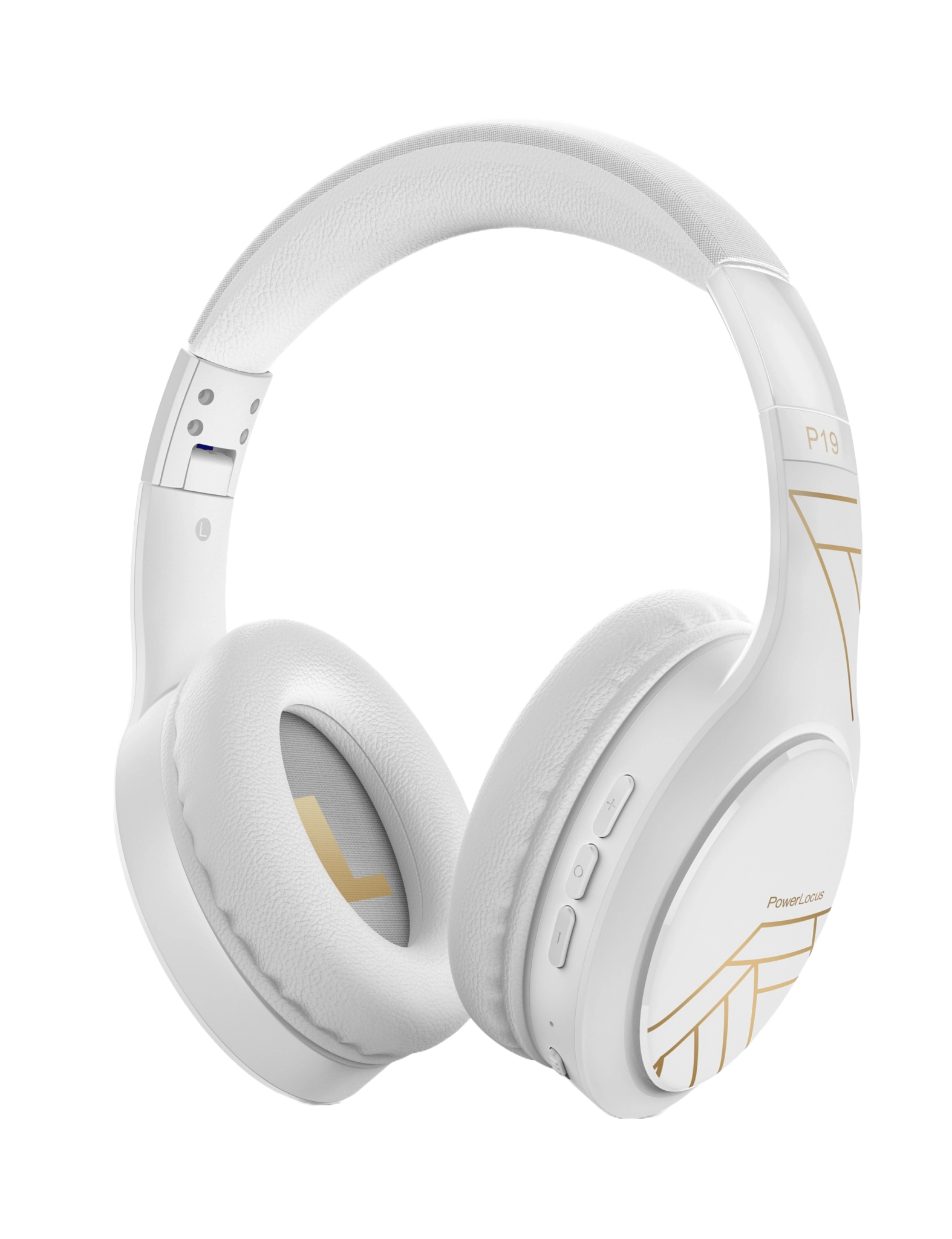 Słuchawki bezprzewodowe PowerLocus P19 White Nauszne Bluetooth 5.3 Biały