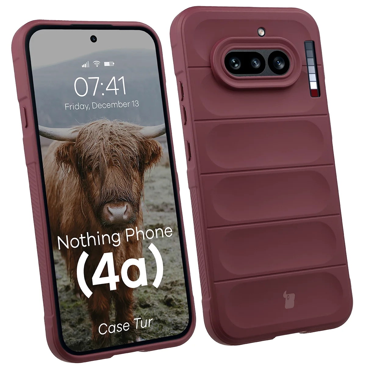 Etui Bizon Case Tur do Nothing Phone (4a) Ciemnofioletowy