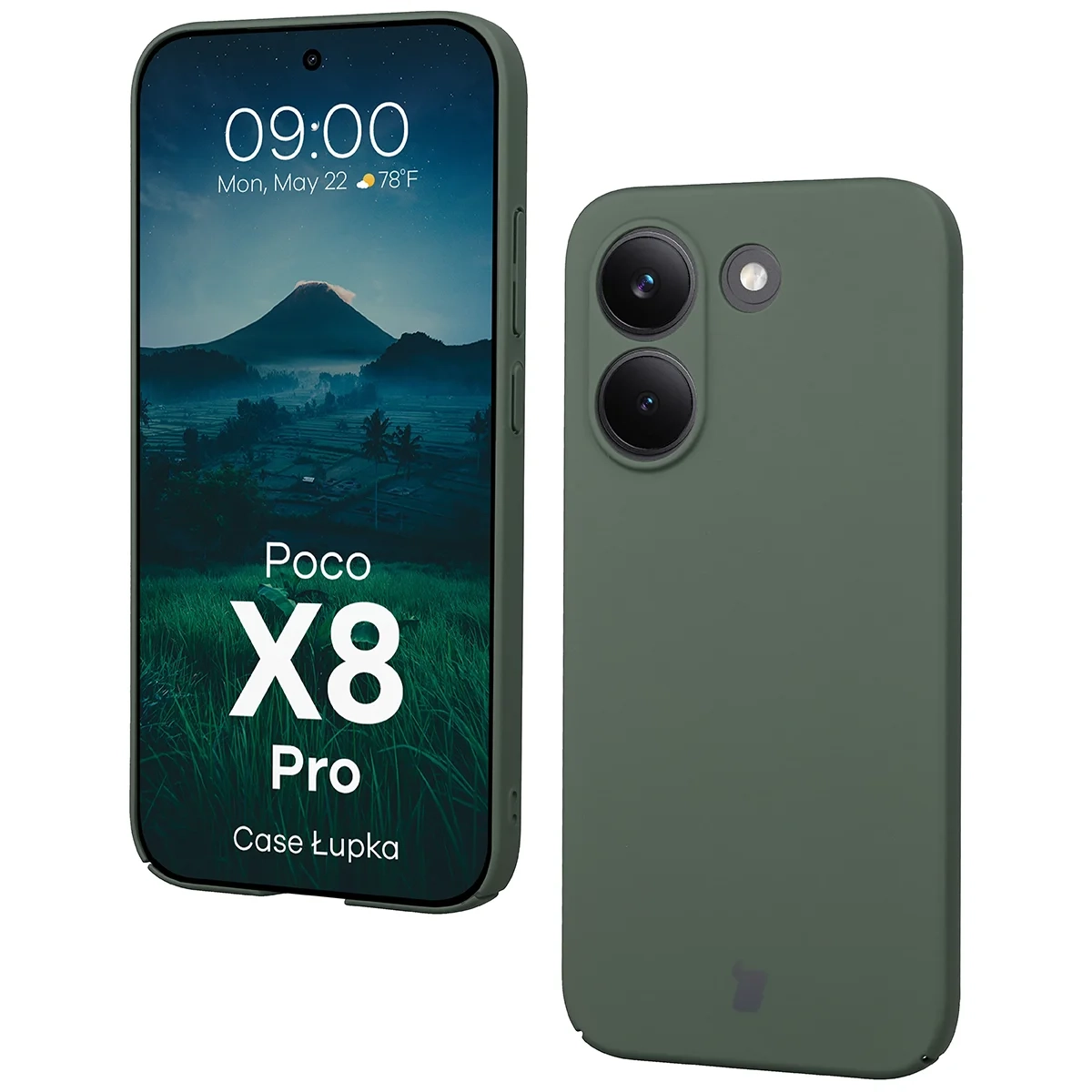 Etui Bizon Case Łupka do Xiaomi POCO X8 Pro Zielony