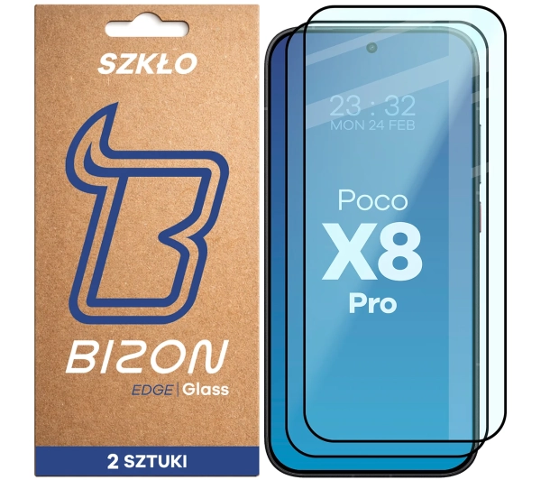Bizon z ramką Glass Edge Duo do Xiaomi POCO X8 Pro 2 sztuki
