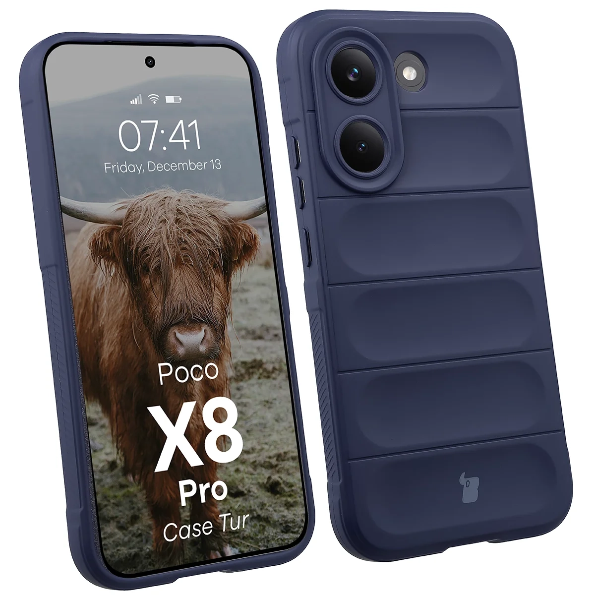 Etui Bizon Case Tur do Xiaomi POCO X8 Pro Granatowy