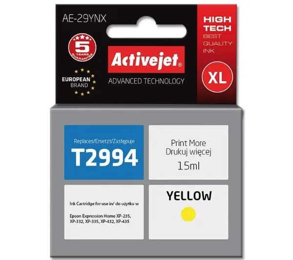ActiveJet AE-29YNX (zamiennik 29XL T2994) Żółty 15 ml