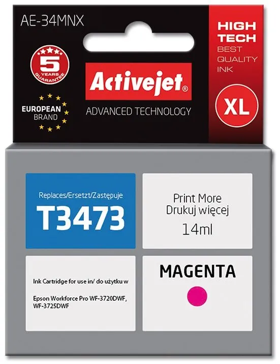 Tusz ActiveJet AE-34MNX (zamiennik 34XL T3473) Purpurowy 14 ml