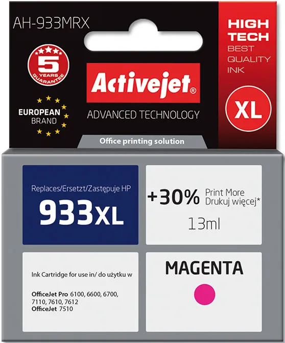 Tusz ActiveJet AH-933MRX (zamiennik 933XL) Purpurowy 13 ml