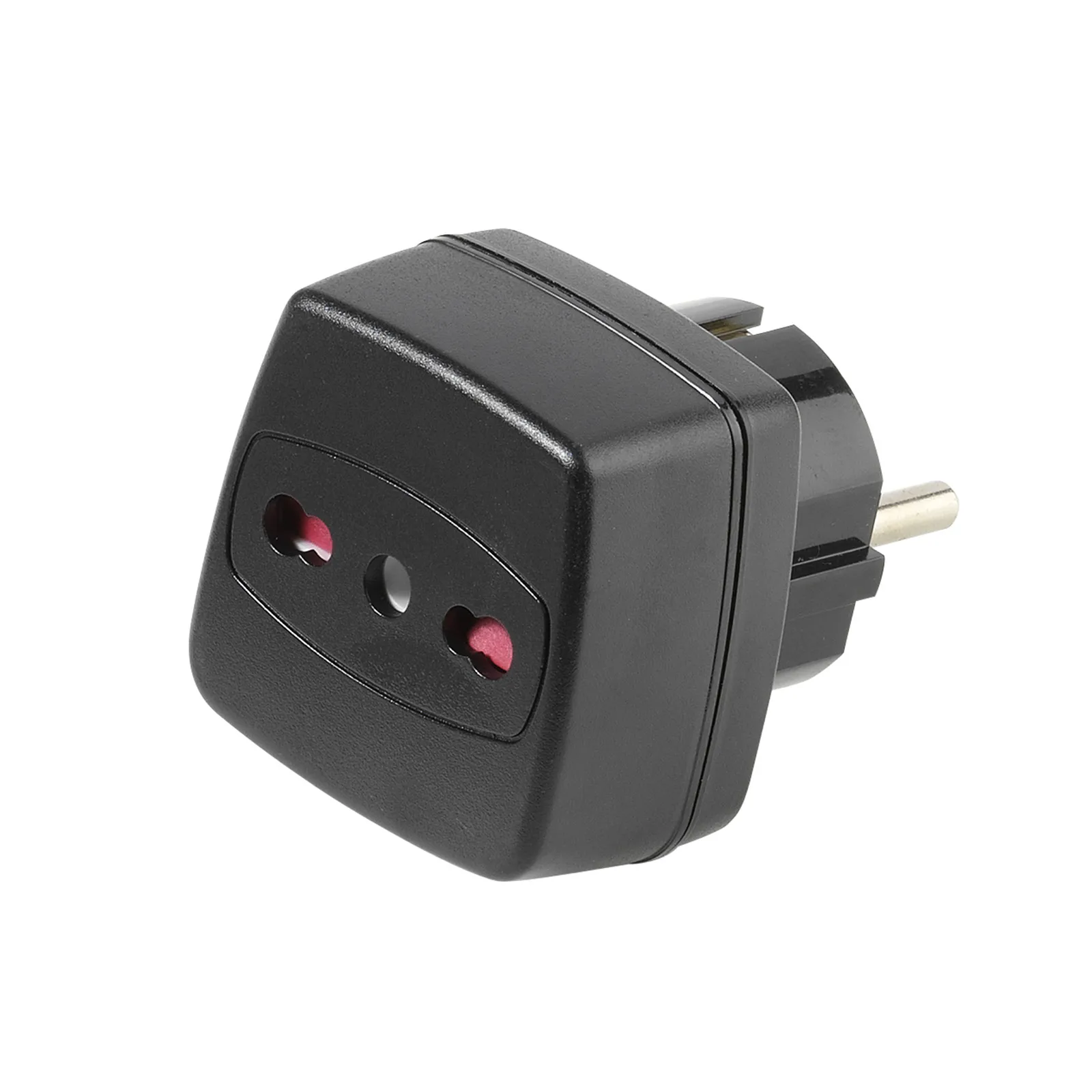 Adapter podróżny Vivanco Gniazdo Typ L Włoskie na EU Schuko Czarny