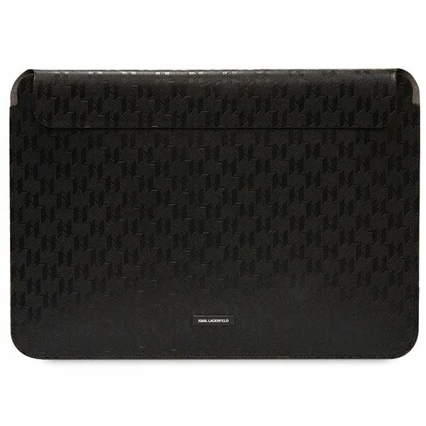 Etui na laptop Karl Lagerfeld Saffiano Monogram Plaque 14" Czarny