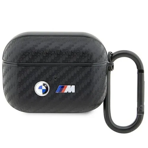 Etui na słuchawki BMW Carbon Double Metal Logo do Apple AirPods Pro Czarny