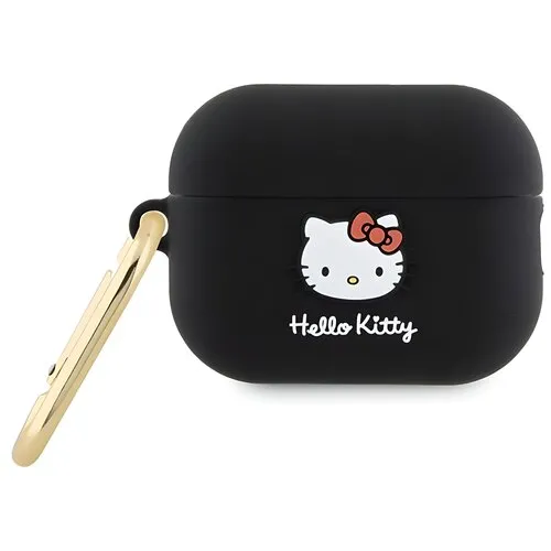 Etui na słuchawki Hello Kitty Silicone 3D Kitty Head dla Apple AirPods Pro 2 Czarny