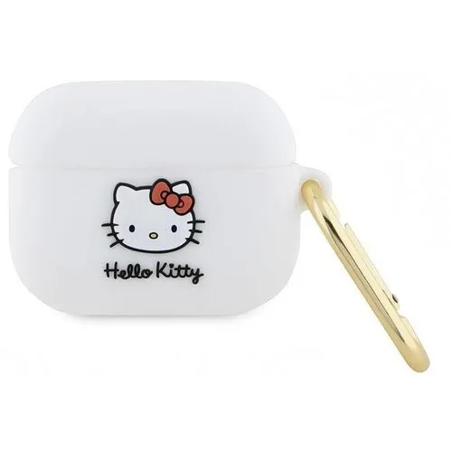 Etui na słuchawki Hello Kitty Silicone 3D Kitty Head dla Apple AirPods Pro Biały