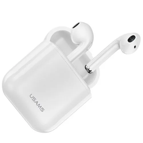 Słuchawki bezprzewodowe USAMS LU Series US-LU001 Douszne Bluetooth 5.0 Biały