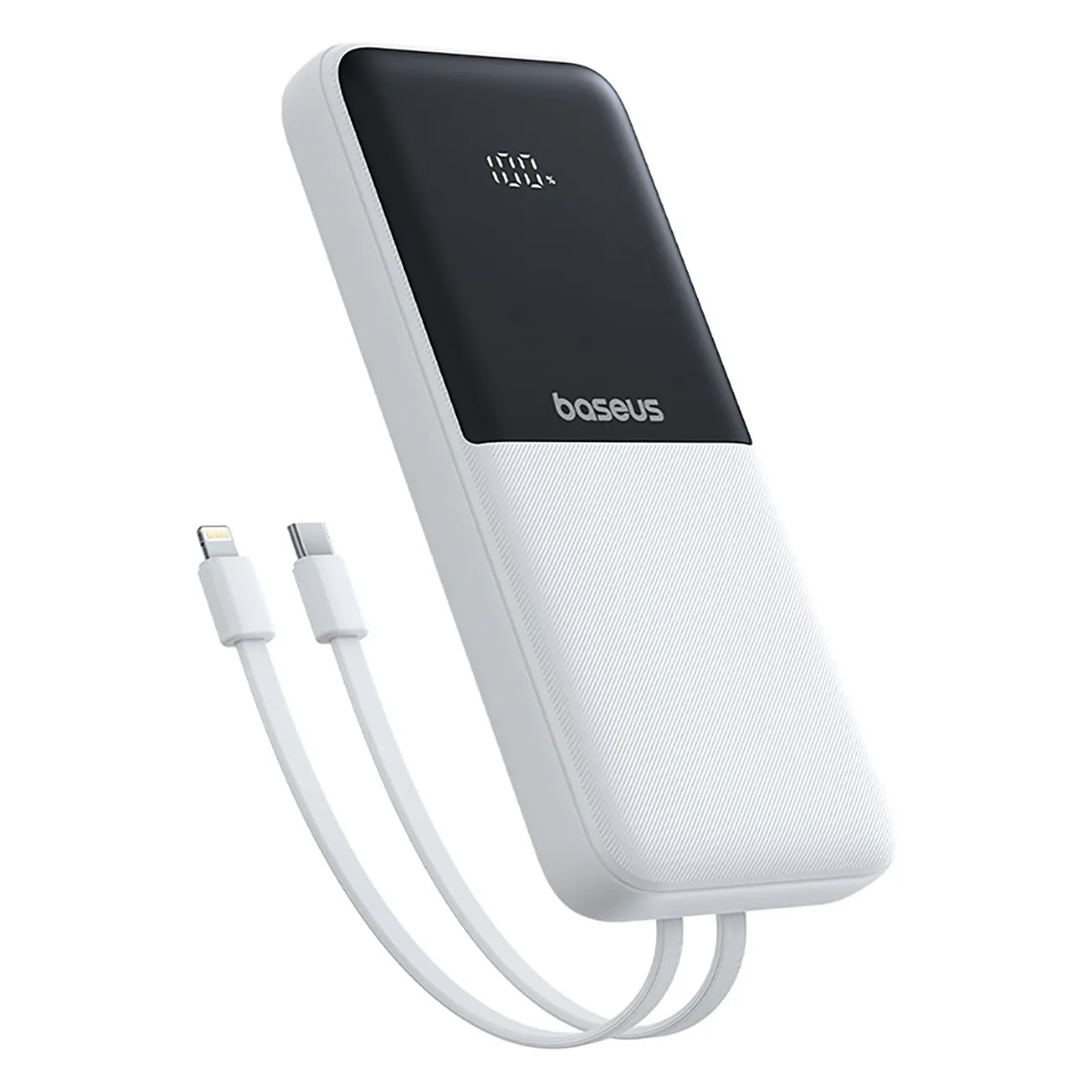 Powerbank Baseus Lipow 10000mAh 22.5W z dwoma wbudowanymi kablami Biały