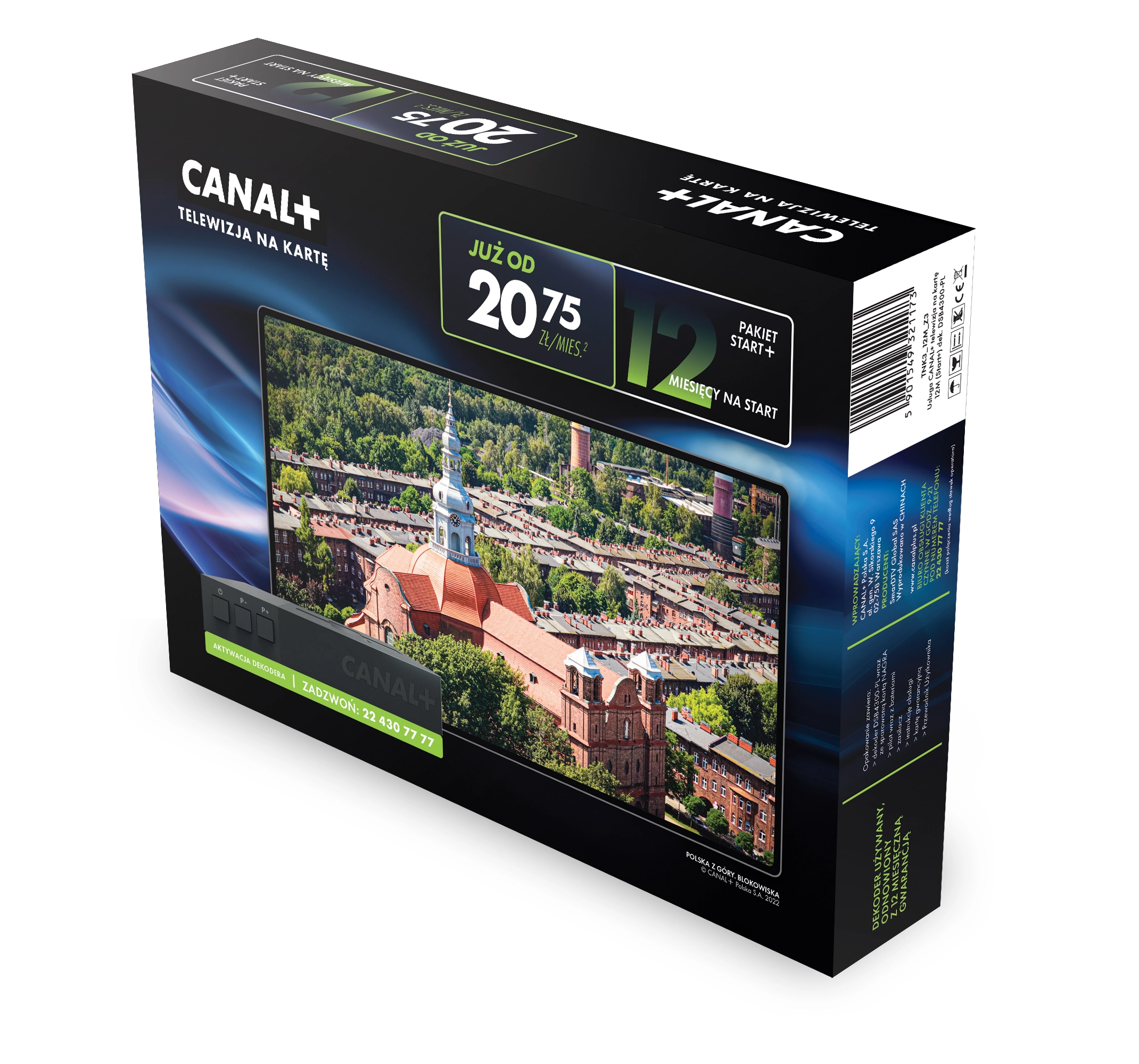 Usługa Canal+ Dekoder Canal+ SmarDTV DSB4300 z Telewizją na Kartę — Pakiet Start+ na 12 miesięcy