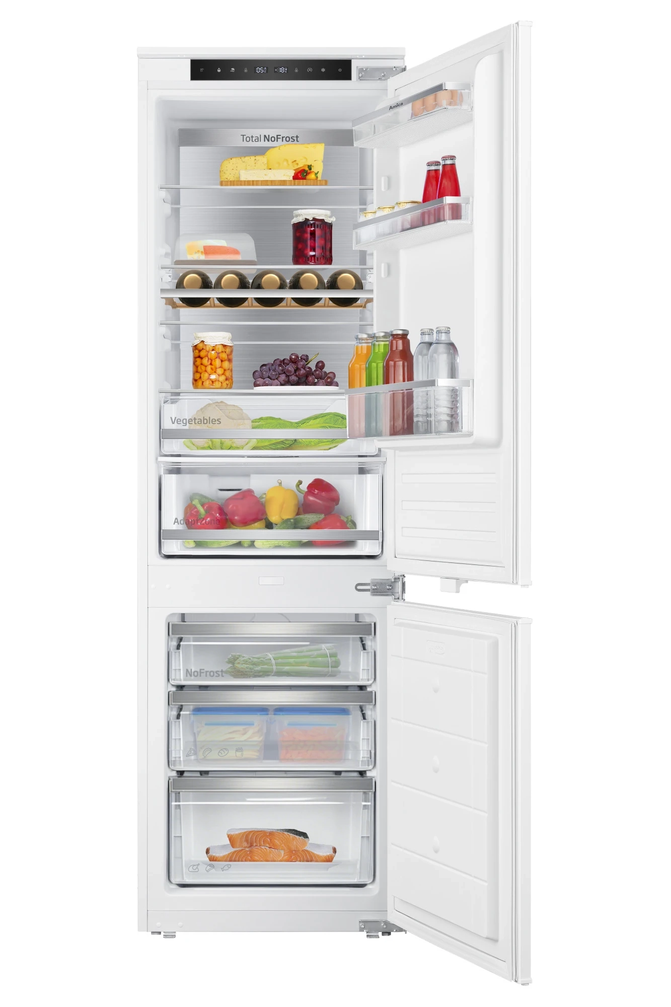 Lodówka Amica BK3315.5DFZCM (D) Pełny No Frost 177,6cm Szuflada z kontrolą wilgotności
