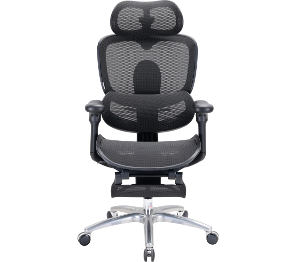 Sihoo C300 LITE V2 Black z podnóżkiem Biurowy Do 150kg Tkanina Czarny