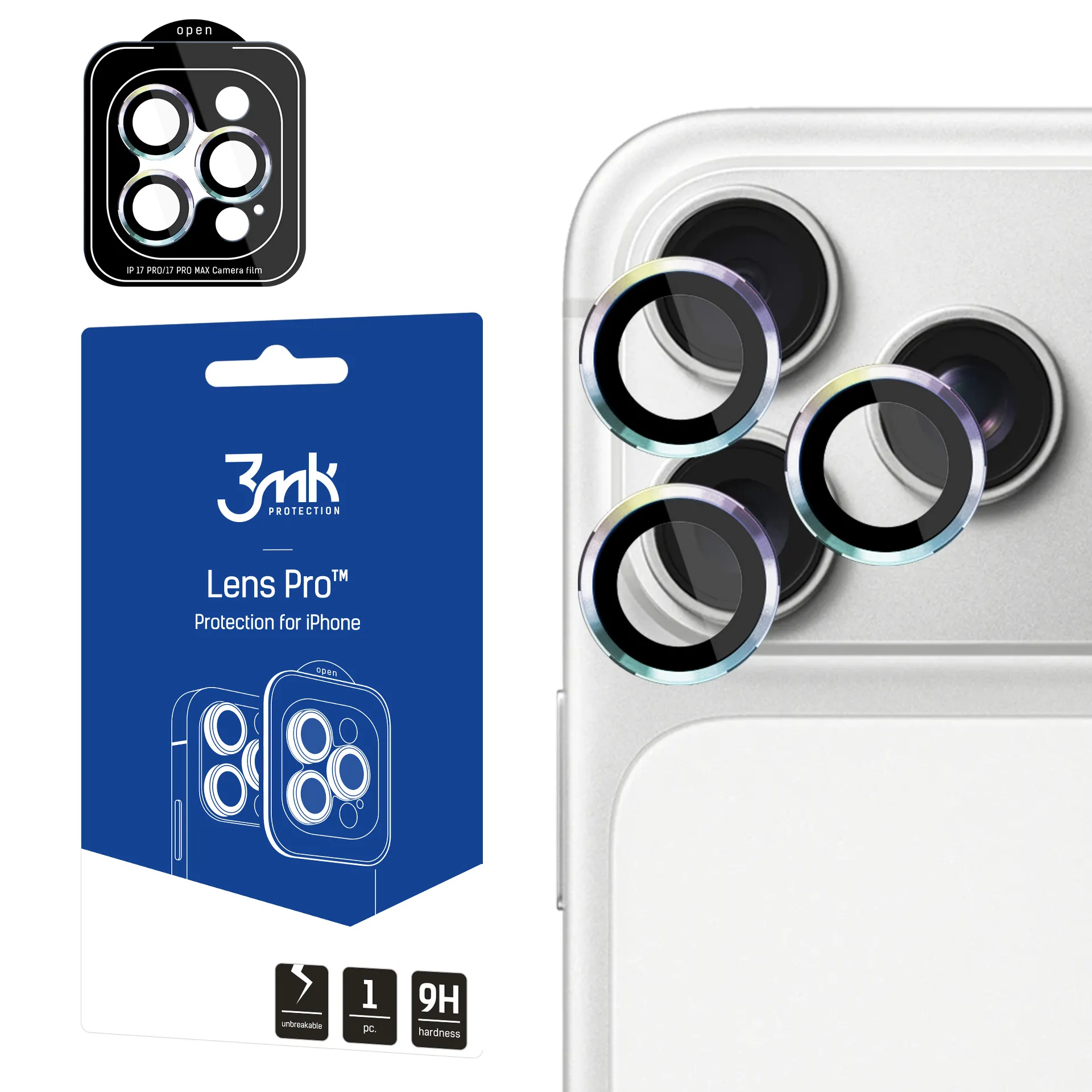 Szkło hartowane 3mk Lens Protection Pro do iPhone 18 Pro / 18 Pro Max Tęczowy