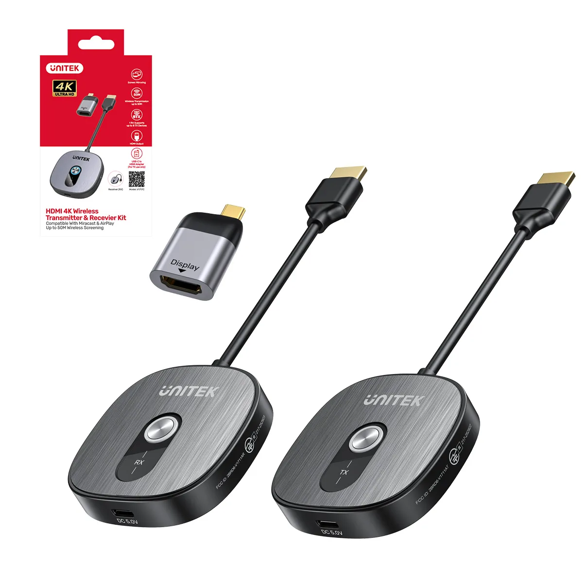Transmiter HDMI Unitek V1717C Bezprzewodowy nadajnik i odbiornik do 50m 4K 30Hz
