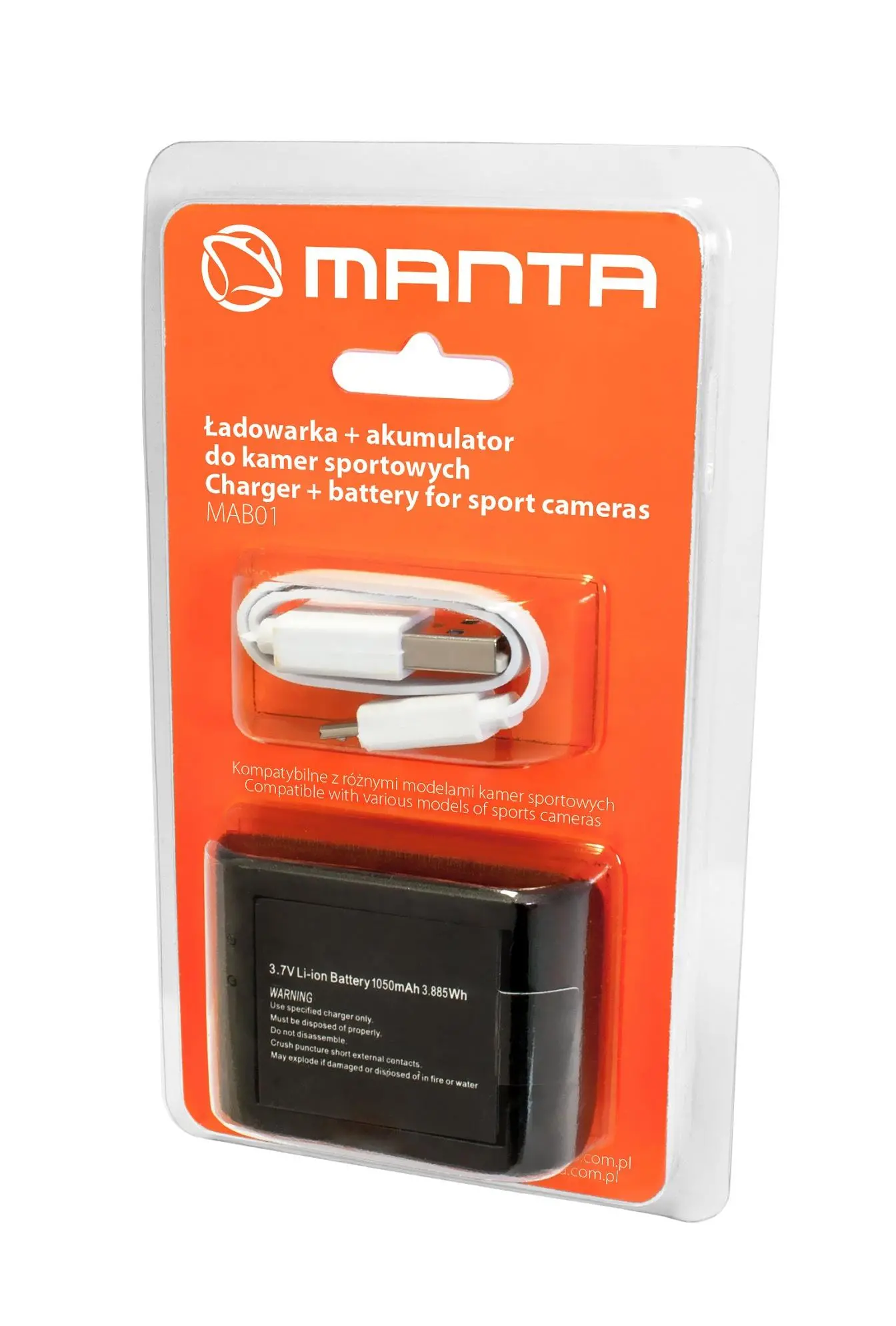 Ładowarka Manta Ładowarka + Akumulator MAB01 do kamery sportowej