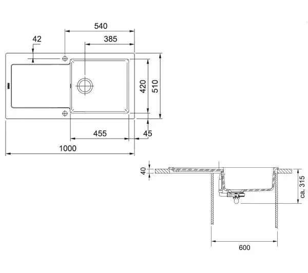 Franke Maris MRK 611-100 Ceramiczny Czarny matowy - DRUGI -30%, ALBO 4-TY -80% - Kup na Raty - RRSO 0%