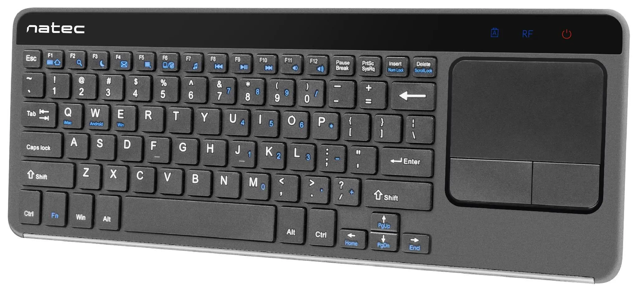 Klawiatura nożycowa Natec Turbot Slim Touchpad do Smart TV Czarny