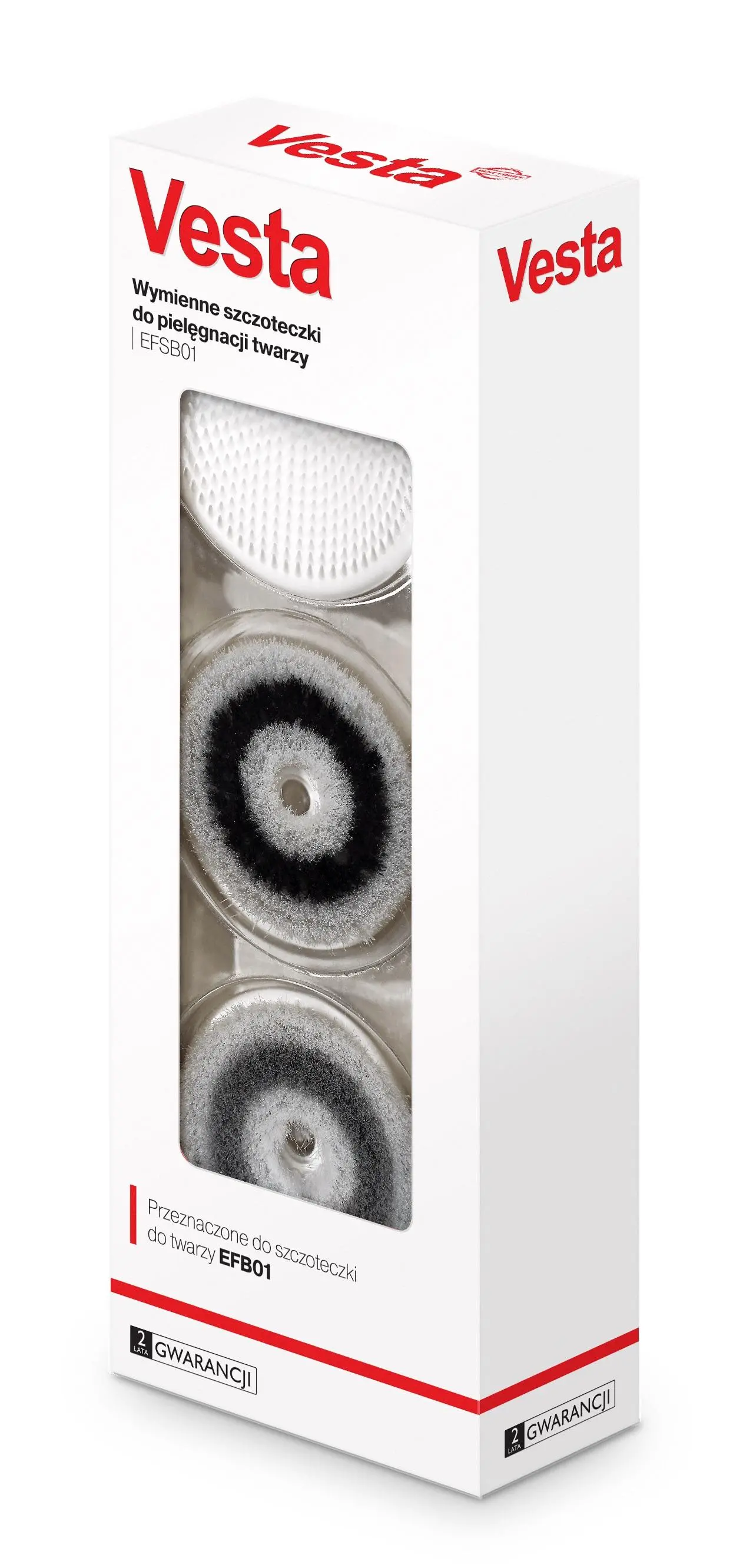 Wymienne szczotki do pielęgnacji twarzy Vesta EFSB01