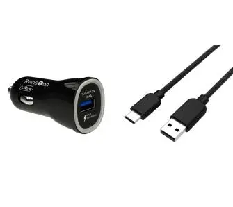 Ładowarka samochodowa Reinston ELSA04 kabel USB-C Czarny