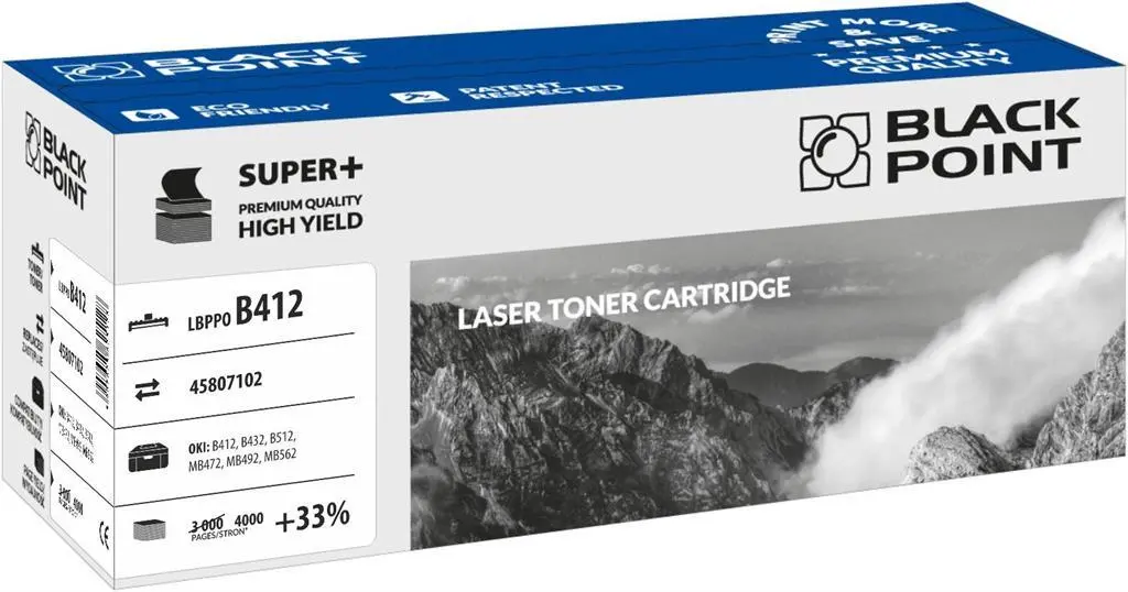Toner Black Point LBPPOB412 (zamiennik 45807102) Czarny