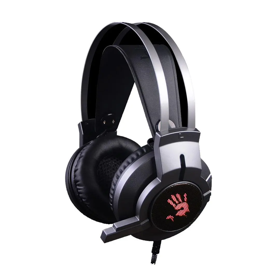 Słuchawki przewodowe z mikrofonem A4tech Bloody G437 Nauszne Czarno-srebrny