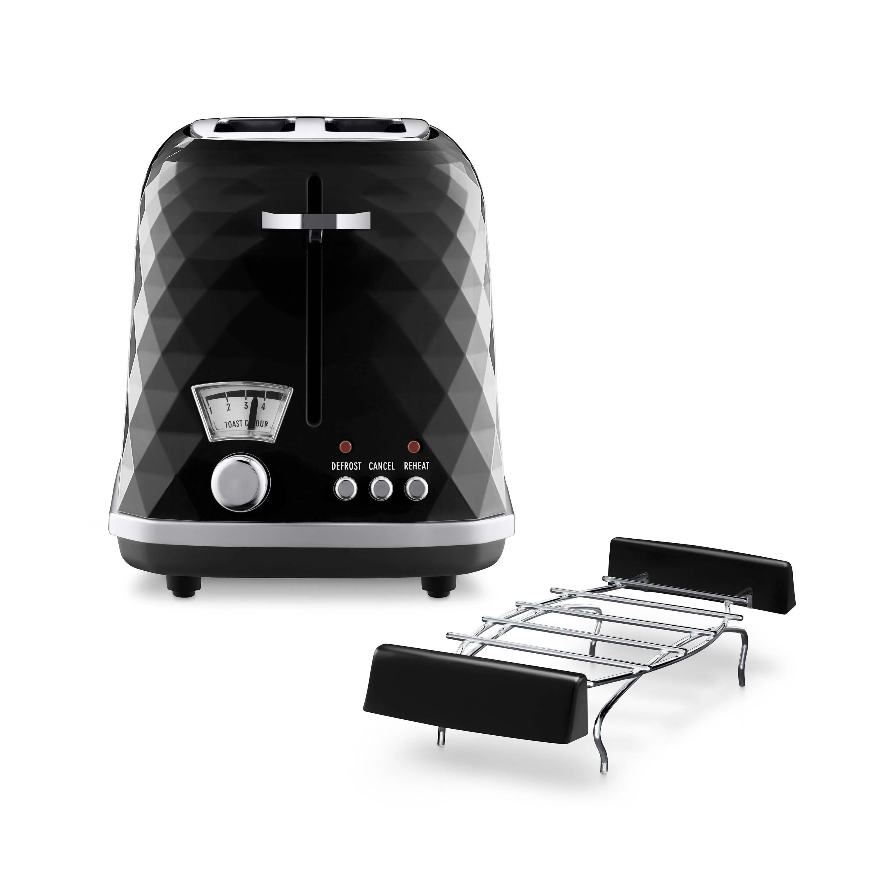 Toster DeLonghi Brillante CTJ 2103.BK Ruszt do bułek Rozmrażanie 900W