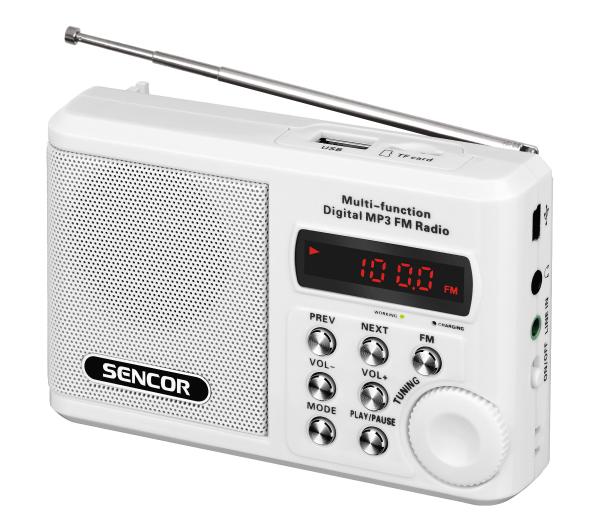 Radioodbiornik Sencor SRD 215 W Radio FM Biały
