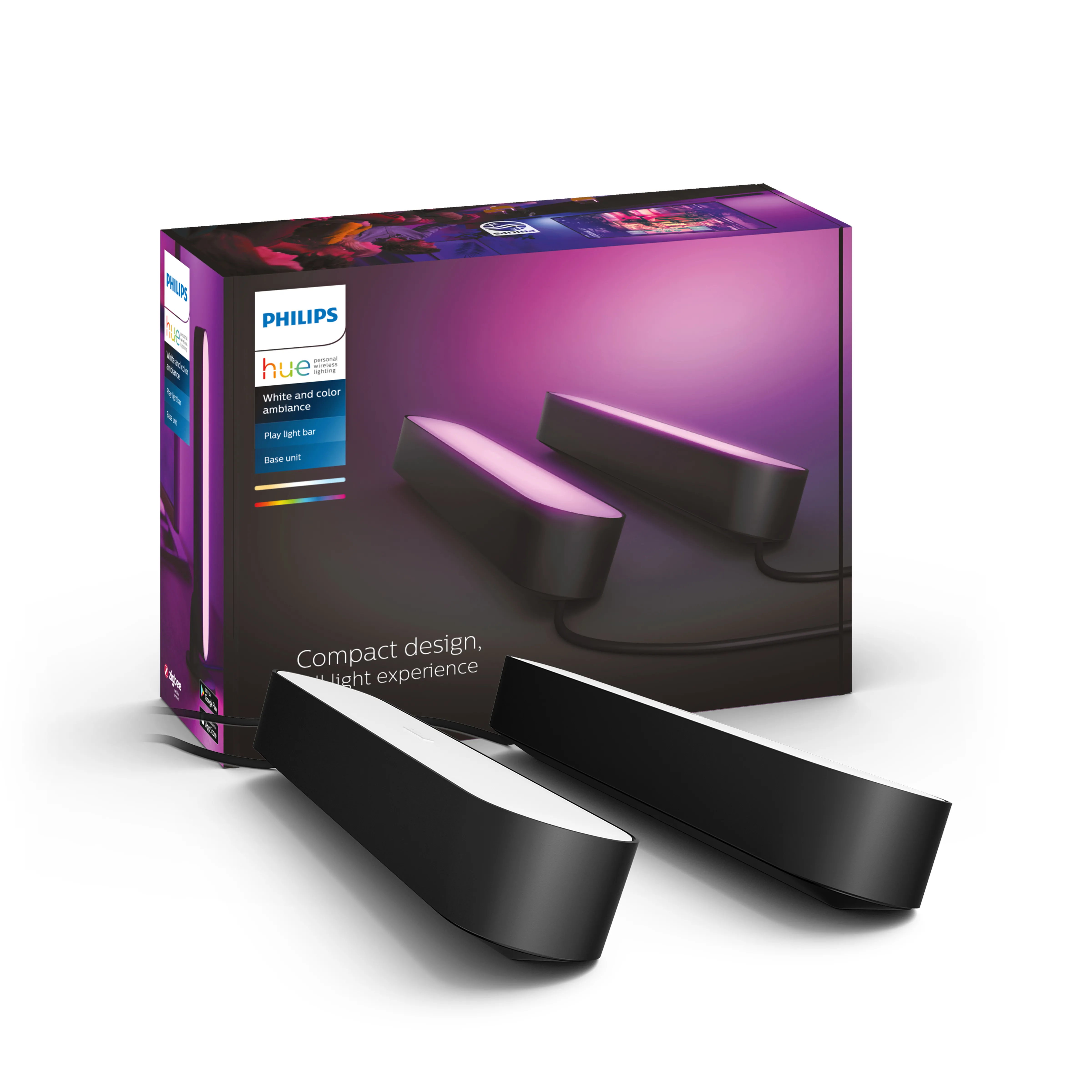 Lampa biurkowa Philips Hue White and Colour Ambiance Play Czarny 2 szt.