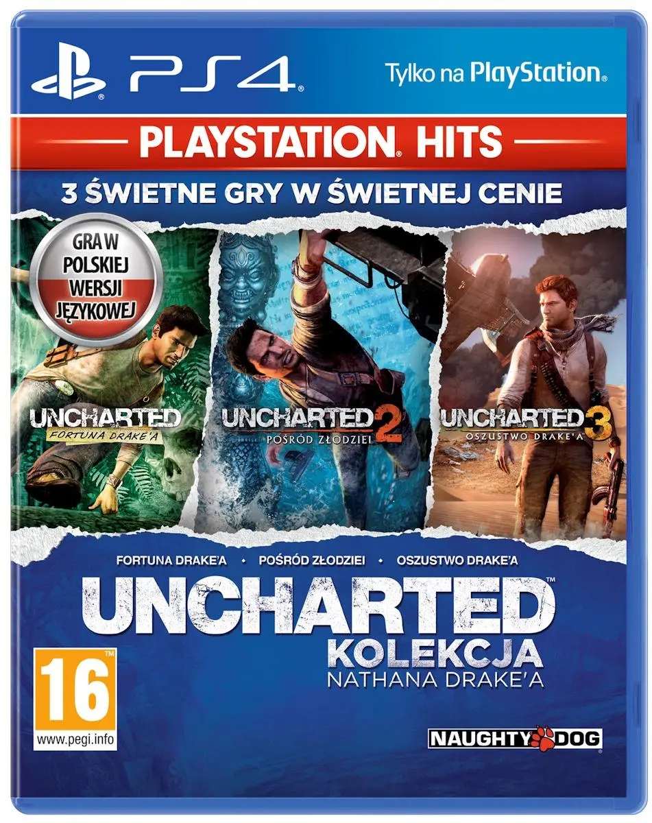 Uncharted: Kolekcja Nathana Drake'a PlayStation Hits Gra na PS4 (Kompatybilna z PS5)