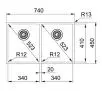 Zlewozmywak Franke Box BXX 220/120 34-34 Stalowy Srebrny