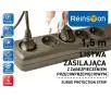 Listwa Reinston ALZ009 6 gniazd 1,5m Czarny