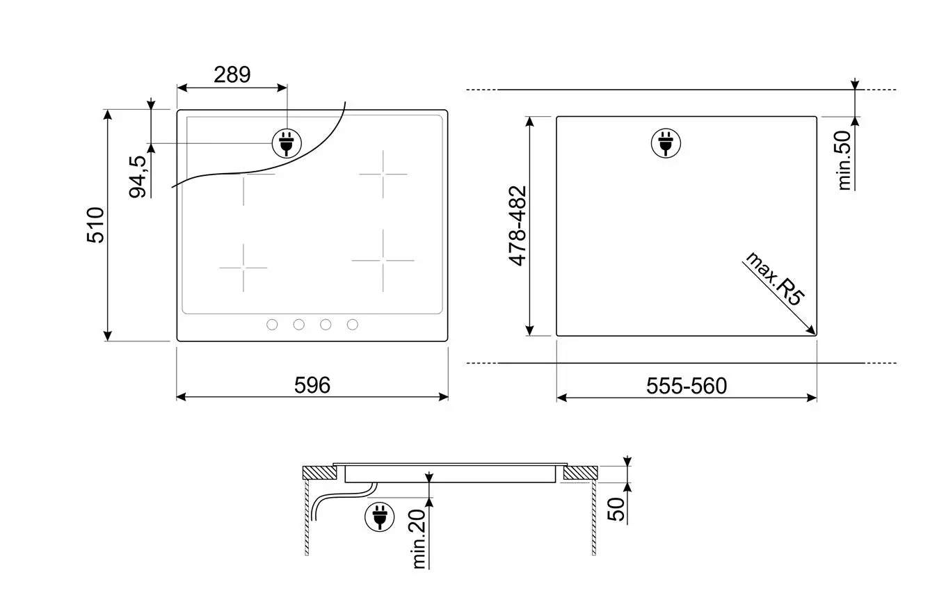 Płyta indukcyjna Smeg Victoria SI964NM 59,6cm