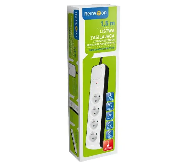 Zdjęcia - Kabel Reinston ALZ012 4 gniazda 1,5m Biały 