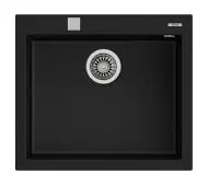 Teka SQUARE 40.40 TG Hängewaschbecken - Schwarz, Quadratisches Design Für Moderne Küchen