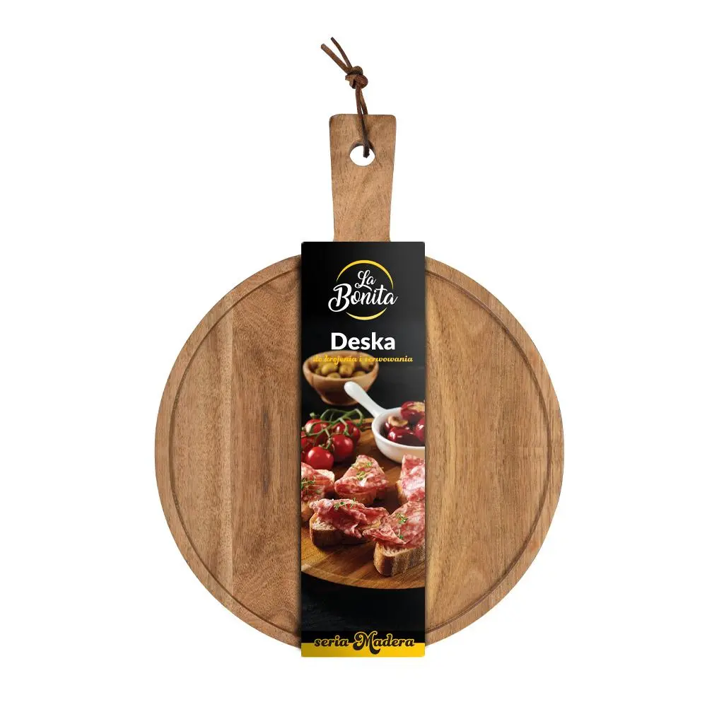 Deska do krojenia La Bonita LBDS01 Akacjowa z uchwytem 30cm