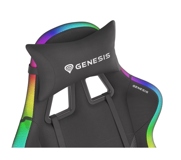 Genesis Trit 600 RGB Gamingowy do 150kg Skóra ECO Tkanina Czarny - Kup na Raty - RRSO 0%